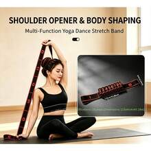 1pc Yoga Resistance Band, Home Fitness Therapy Rehabilitation Stretching Band, Portable Full Body Stretching Strength Training Multi-Function Resistance Band - A - View 5