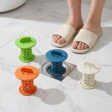 1pc Shower Drain Hair Catcher, Mushroom-Shaped Portable Hollow Drain Protector, Bathroom Bathtub Drain Clog Preventer, Easy-To-Clean Drain Filter - Multi-color - View 1