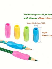 16pcs(Radom Color) Children's Silicone Pencil Grip, Comfortable Pencil Holder Assist Writing Tool, Corrects Grip Posture For Beginners, Recommended Christmas Gift, Holiday Gift, Teaching Tool, Learning, Back To School - A - View 8