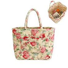 Large Flower Series [Storage Basket] Vintage Quilted Floral Portable Large Capacity Home Storage Basket Suitable For Multiple Scenarios. - Multicolor - View 4