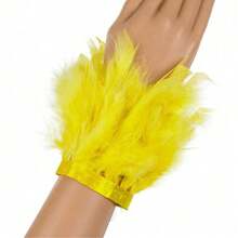 1pc Feather Cuff Feather Armband Leg Ornament Wristband, Suitable For Carnival Party Cosplay Stage Performance Accessory Costume - 1 Piece Solid Color Bracelet - View 10