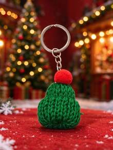 Christmas Hat Keychain, Knitted Christmas Hat Pendant, Christmas Party Gift, Christmas Tree Pendant - Christmas Hat - View 3