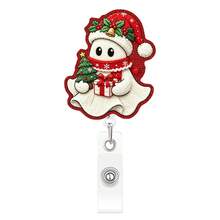 1pc Christmas Cat Shaped Badge Holder, Includes Gingerbread Man, Santa Claus And Christmas Tree Patterns, Retractable Card Holder With Clip, Suitable For ID Badge, Doctor ID, Nurse ID, Teacher Name Tag And More - Multicolor - View 9