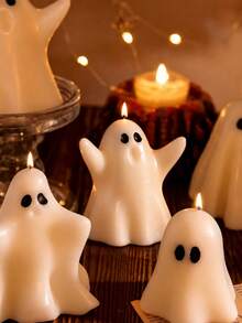1pc Cute Ghost-Shaped Scented Candle, Perfect For Halloween Party Setups, Room Decor For Young Women, Romantic Date Settings, And Holiday Gifts. - one-size - View 5