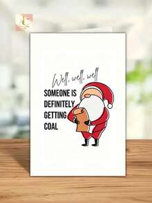 Humorous Santa Christmas Greeting Card, Cartoon Santa Checking List Funny Quote, Playful Xmas Card For Best Friend, Hilarious Holiday Wishes For Christmas Celebration - One Size Fits All - View 6