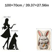 1pc Cute Angry Rabbit Flannel Blanket, Super Soft Flannel Throw, Office Nap Sofa Cover, Cartoon Animal Theme Air Conditioning Blanket - Multicolor - View 12