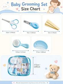 1 Set Portable Daily Care Tool Kit With Storage Bag, Nail Clipper, Comb, Soft Bristle Brush, Scissors, Nail File, Multiple Colors Available - A - View 8