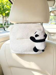 1PC Cute Panda Plush Tissue Box Holder, Lamb Wool Decorative Tissue Storage Box, Easy Disassembly And Assembly, Neat Storage, Car Accessory - Tissue Box - View 6