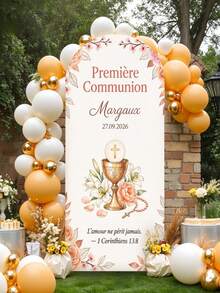 Personalized Elastic Single-Sided Arch Cover, Customizable Name/Text/Photo, Customized Bride Farewell Party, Suitable For Circular Top Background Frame, Birthday, Theme Party, Party Decoration, Photo Background Board - Multi-color 4 - View 4
