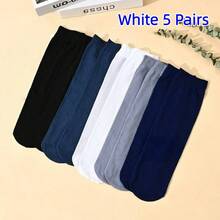 1/5/10/20 Pairs Loose Breathable Thin Elastic Socks - Comfortable And Unrestricted, Perfect For Leg Swelling And Elderly. Plus Size Mid-Calf Business Socks, Random Color, Unisex Versatile Style - Multicolor - View 20