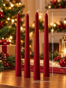 Red Christmas Tree Twisted Cone Candle, Spiral Shaped Decorative Candle, Suitable For Christmas Table, Holiday Party, Wedding And Home Decor - Red - View 13