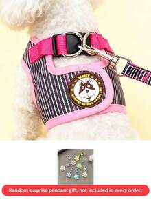 Set Harness dan Tali Hewan Peliharaan Multi-Gaya, 1 Liontin Kecil Acak, 6 Pilihan Pola, Harness Rompi Kucing & Anjing yang Dapat Diatur, Cocok untuk Hewan Peliharaan Kecil dan Sedang untuk Jalan-jalan di Luar Ruangan, Aksesoris Pakaian Hewan Peliharaan - MultiWarna - View 23