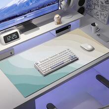 1pc Multi-Size Computer Mouse Pad, Extra Large Office Laptop Keyboard Pad, High Quality High Aesthetic Desk Mat, Desktop Protector, Suitable For Home, School And Classroom Writing, Learning, Computer Office Desk - Rainbow Wave - View 6