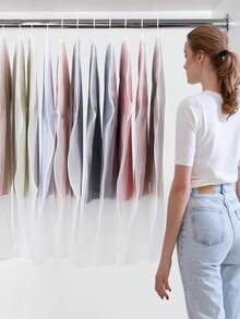 5 قطع بطانية ملابس معلق، تصميم شفاف للتعرف السهل والاسترجاع السريع، مناسب للمعاطف والسترات المبطنة والبدلات والملابس الطويلة الأخرى، يمنع الغبار والرطوبة والوبر بفعالية، تصميم معلق يمكن تعليقه مباشرة في الخزانة، موفر للمساحة ومريح للتخزين المنزلي - متعدد الألوان - مشاهدة 4