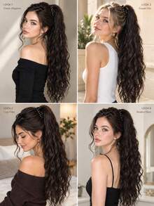 26inch 100g Halloween Women's Wavy Ponytail Hair Extension With Large Claw Clip, Multi-Color, Suitable For Daily Wear And Multiple Occasions - Multicolor - View 6