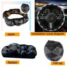 Bling Bling Car Steering Wheel Cover, Elastic No Inner Ring Design Fits 15-Inch Steering Wheels, Shiny Goddess Style Car Interior Accessory - Multicolor - View 3