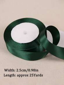 25 Yards (Approx. 23 Meters) 0.6-4cm Forest Green Satin Ribbon, Single-Sided Polyester Craft Ribbon, Suitable For Handmade Bouquets, Gift Wrapping, Bows, Weddings, New Year, DIY Crafts, Christmas Party Decoration - Forest Green - View 11