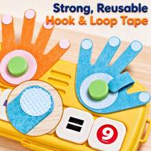 1PC-Math Manipulatives For Kids, Hand Counting Toy With Number Blocks, Montessori Educational Learning Toy For Preschool, Portable Storage Box For Addition Subtraction Skills 3+ Years - Multicolor - View 6