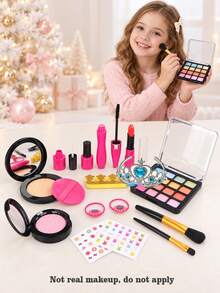 Children Girls Pretend Play Makeup Set Princess Bag Makeup Toys Holiday Gift, Not Real Cosmetics - Multicolor - View 3