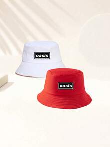 1pc/2pcs Colorful Unisex Letter Oasis Pattern Bucket Hat, Suitable For Outdoor Travel, Beach Vacation, Sun Protection, Holiday And Casual Fashion Matching, Best Holiday Gift - Multicolor 2 - View 14