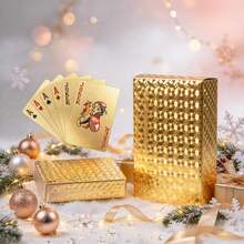 1pc Gold-Plated Poker Card - Model Palm-Sized Golden Poker Card - High-Value Healing Party Relaxation Stress Relief Card Toy - 2026 New Style - Gift For Friends - Collectible Gift - Holiday Gift - Birthday Gift - Thoughtful Gift - Ideal Gift - Halloween - Christmas - Multicolor - View 2