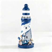 1pc Ocean Mini Lighthouse Mediterranean Style Home Decor Craft Gift Lighthouse Ornament - 1PC - View 2