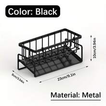 Kitchen Sink Sponge Holder With Towel Bar, Kitchen Sink Drainage Rack Storage Organizer With Automatic Drainage Tray, Kitchen Gadget, Suitable For Storing Sponges, Steel Wool Balls, Etc., Suitable For Kitchen Bathroom Countertop Storage, Christmas Home Decor, Kitchen Essential - Multicolor - View 12