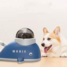 1PC Dog Puzzle Treat Dispenser Toy, Whale-Shaped Press-And-Pop Kibble Dispenser, Pet Interactive Training Slow Feeder Toy, Fun Foraging Boredom Relief Reward Toy, Suitable For Puppies And Small To Medium Dogs - Blue and White - View 4