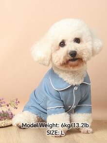 Blue Lightweight Breathable Pet Home Wear, Suitable For Small Cats And Dogs Year-Round (Non-Stretch Fabric, Recommend Buying 1-2 Sizes Larger; Medium To Large Dog Breeds Please Choose Carefully) - Baby Blue - View 10