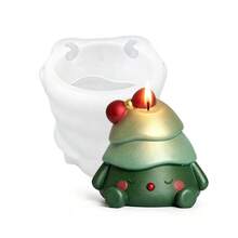 1pc Christmas Tree Silicone Candle Mold, Cute Cartoon Small Tree Mold For Aromatherapy Candle, Handmade Soap, Gypsum Statue, Epoxy Resin Ornament, DIY Christmas Holiday Decor Making Supplies - Christmas Tree Bow Mold - View 6
