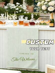 1pc Personalized Wedding Welcome Table Banner - Customizable Name/Text, Suitable For Wedding, Mother's Day - No Stripe Decoration, With Logo/Nameplate, Suitable For Wedding Banquet, Adult Ceremony, Event - Printed - Multicolor - View 5
