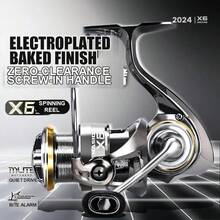 HASIDA X6 BFS Spinning Reel Long Distance Metal Body Professional Lightweight 5.2:1 High Speed Ratio 6+1 Bearings 4kg Drag Power 176-225g Weight - Silver - View 5