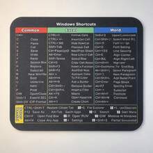 1 pieza Alfombrilla de ratón con referencia de teclas de acceso rápido, base de goma antideslizante con tabla de referencia rápida de teclas de acceso rápido de Excel Word Windows, superficie suave e impermeable, asistente de productividad de oficina, alfombrilla de ratón para computadora portátil y juegos, adecuada para estudiantes y trabajadores de oficina - Ver 16