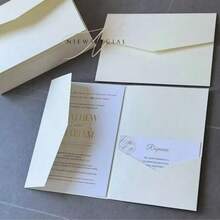25 Tri-Fold Pocket Wedding Invitation Sleeves, Simple Invitation Envelopes For Engagement, Baptism, Etc., DIY Invitations, 5*7 Inch Invitations, Pocket Invitations, Custom Invitations, Christmas Cards - Multicolor - View 5