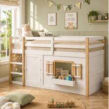 Bunk Bed (90 X 190), Loft Bed, Multifunctional, Can Be Built Underneath To Create A Area, Without Mattress, White - 1 - View 3