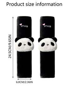 2PCS Panda Head Shoulder Pads Cute Panda Decor Car Seat Belt Shoulder Covers Anti-Chafing Anti-Slip Shoulder Pads - Shoulder Pads - View 6