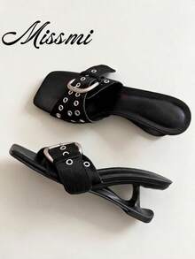 Niche Retro Minimalist Bow Polka Dot Heart Decor High Heel Sandals For Women,Summer Shoes - Black - View 1