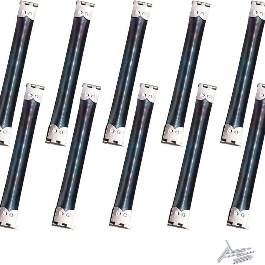 バネ口金具 12cm 10個セット 取り付け簡単 ポーチ 財布 留め具 手芸材料 クラフト用品 DIY作成用 シルバー-12cm - シルー-12厘米 - チェックする 1