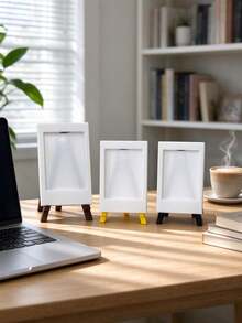 1pc White Mini Photo Easel Frame, Reusable Desktop Display Stand, Multi-Scene Decorative Gift, Suitable For Birthday, Anniversary, Holiday, For Friends And Classmates - Picture Frame Ornament - View 4