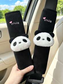 2PCS Panda Head Shoulder Pads Cute Panda Decor Car Seat Belt Shoulder Covers Anti-Chafing Anti-Slip Shoulder Pads - Shoulder Pads - View 13