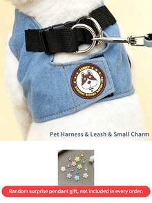 Set Harness dan Tali Hewan Peliharaan Multi-Gaya, 1 Liontin Kecil Acak, 6 Pilihan Pola, Harness Rompi Kucing & Anjing yang Dapat Diatur, Cocok untuk Hewan Peliharaan Kecil dan Sedang untuk Jalan-jalan di Luar Ruangan, Aksesoris Pakaian Hewan Peliharaan - MultiWarna - View 24