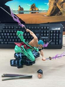 bandai 1 buah Figur Zoro Gaya Tiga Pedang, Ornamen Meja Kantor 3000 Dunia, Rakitan Model Anime 2D - MultiWarna - View 7