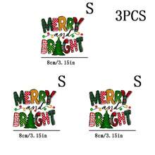 1/2/3pcs Heat Transfer Decals, Printable, Transferable, Suitable For T-Shirts, Hoodies, Tote Bags, Vibrant Colors, Christmas Joyful Bright Lettering With Plaid Heart Glitter Star Pattern, Christmas Tree, String Lights, Heat-Pressed, Tear-Resistant, Easy To Cut - Multicolor - View 12