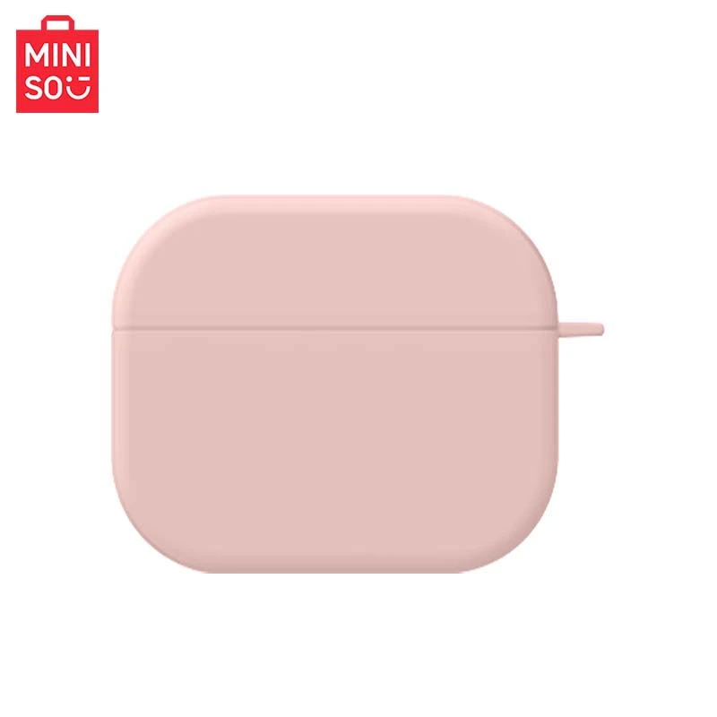 Miniso 名創優品正版授權耳機保護殼 適用於AirPods 5代/43/2/1/Pro/Pro 2代無線藍牙耳機套 極簡純色軟矽膠耳機倉保護套,時尚簡約新款男女款通用 - 砂粉色 - 查看 1