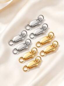 Stainless Steel Lobster Claw Clasps With Closed Jump Rings & 14K Gold Necklace Clasp & Connectors For Jewelry Making, Bracelet Extender - Connectors - View 19