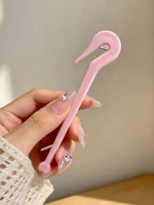 1pc Cute Swan Shaped Hair Tie Remover, Girls Hair Elastic Band Removal Tool, Hair Accessory Tool That Doesn't Damage Hair - Pink - View 7