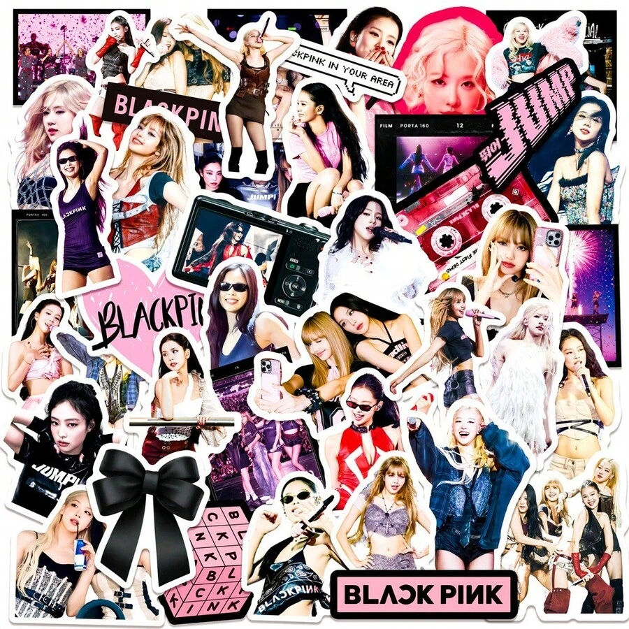 asmodee 58 piezas Pegatinas Periféricas Mixtas de Salto BLACKPINK World Tour Deadline - Estilo aleatorio - Ver 1