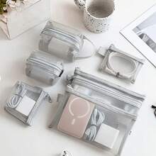 6pcs Mesh Zipper Storage Bags, Portable Travel Coin Pouches, Suitable For Data Cables, Earphones, Phone Accessories, Digital Storage, Makeup Bags, Transparent Mesh Coin & Miscellaneous Storage Bags, Back To School Supplies,Back To School - Multicolor - View 16