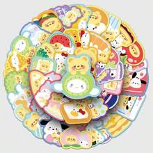 50pcs Sanrio And Butter Bear Cartoon Stickers, Suitable For Decorating Phone, Tablet, Laptop, Camera, Desk, Diary, Planner - Multicolor - View 4