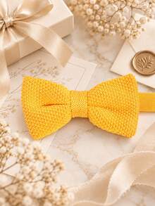 1PC Fashion Casual Minimalist Unisex Solid Color Soft Knitted Double Layer Bowknot Collar Comfortable Versatile Suitable For Daily Wear, Holidays, Shopping, Campus, Party, Banquet - Multicolor - View 14